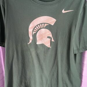 MSU Nike Dark Green Regular Fit Tee.  Size L